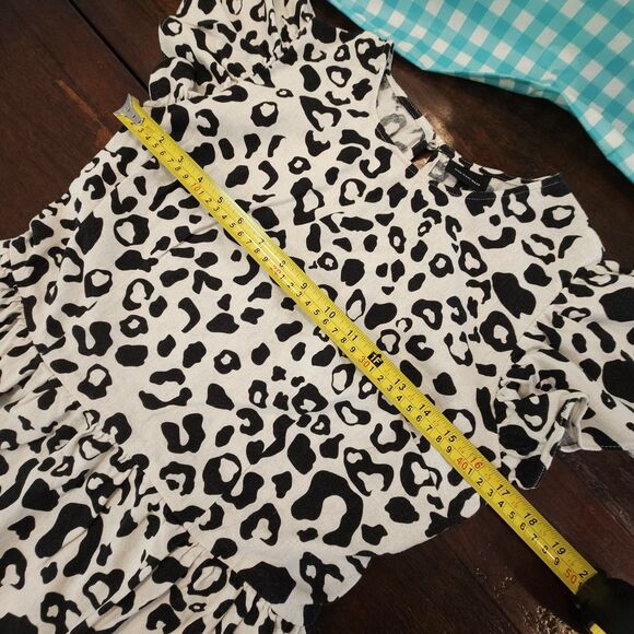 Who What Wear Linen Blend Maxi Dress Size S Flutter Sleeve Cap Sleeve Leopard - Picture 5 of 8